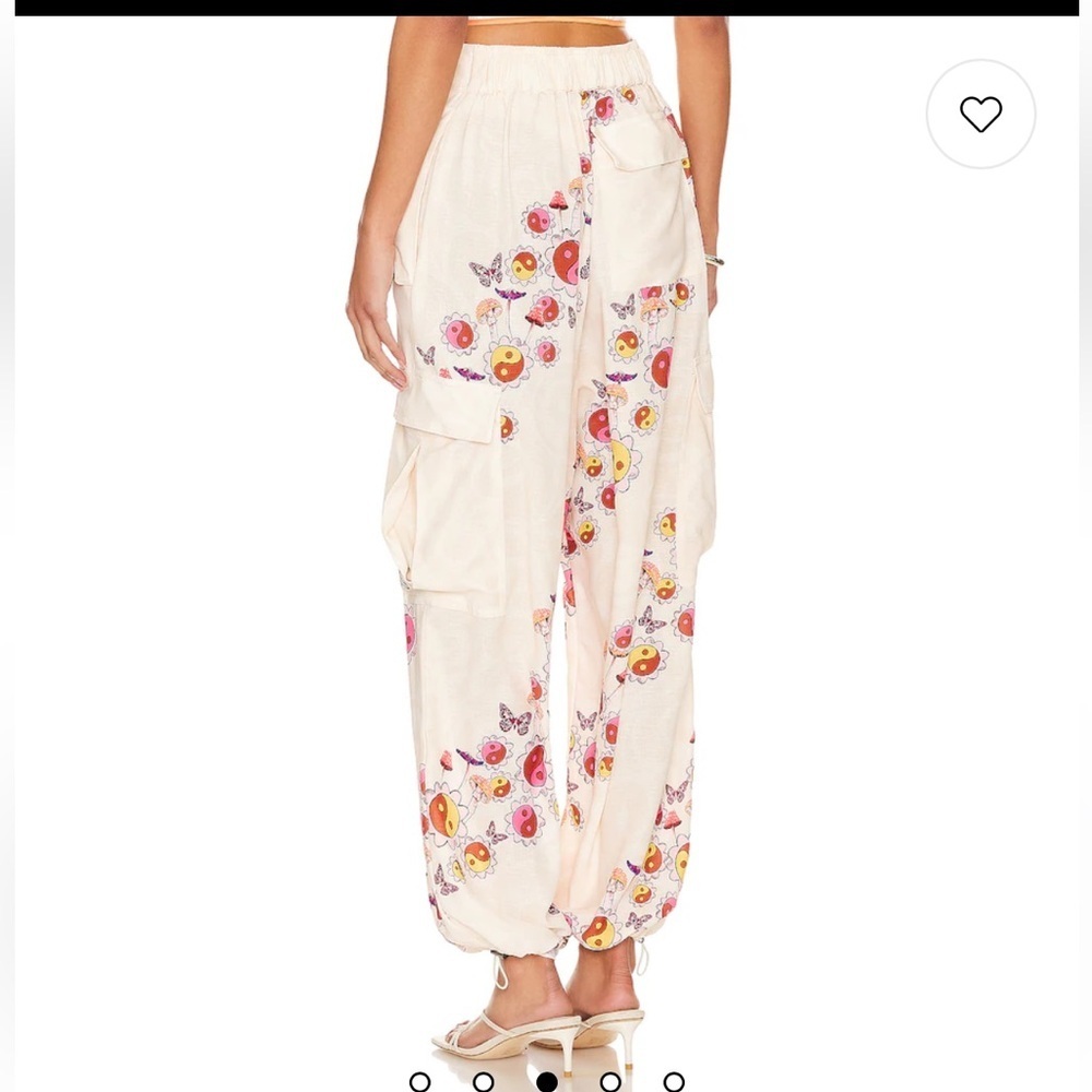 Agua Bendita Maicy Cargo Pants in Butterly Mushroom Print, NWT SZ XL - Picture 3 of 10